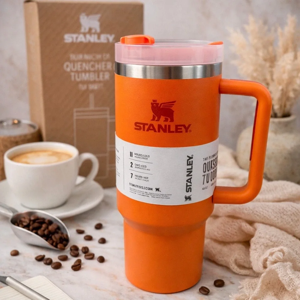 Stanley Quencher H2.0 FlowState Tumbler 40oz Insulated orange Cup New - Picture 1 of 9